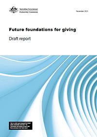 Future Foundations for Giving - draft report released